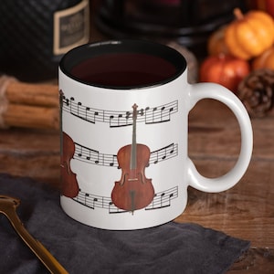Cello-Tasse, Keramik-Cello-Tasse, Musik-Tasse, Cellistin, Geschenk