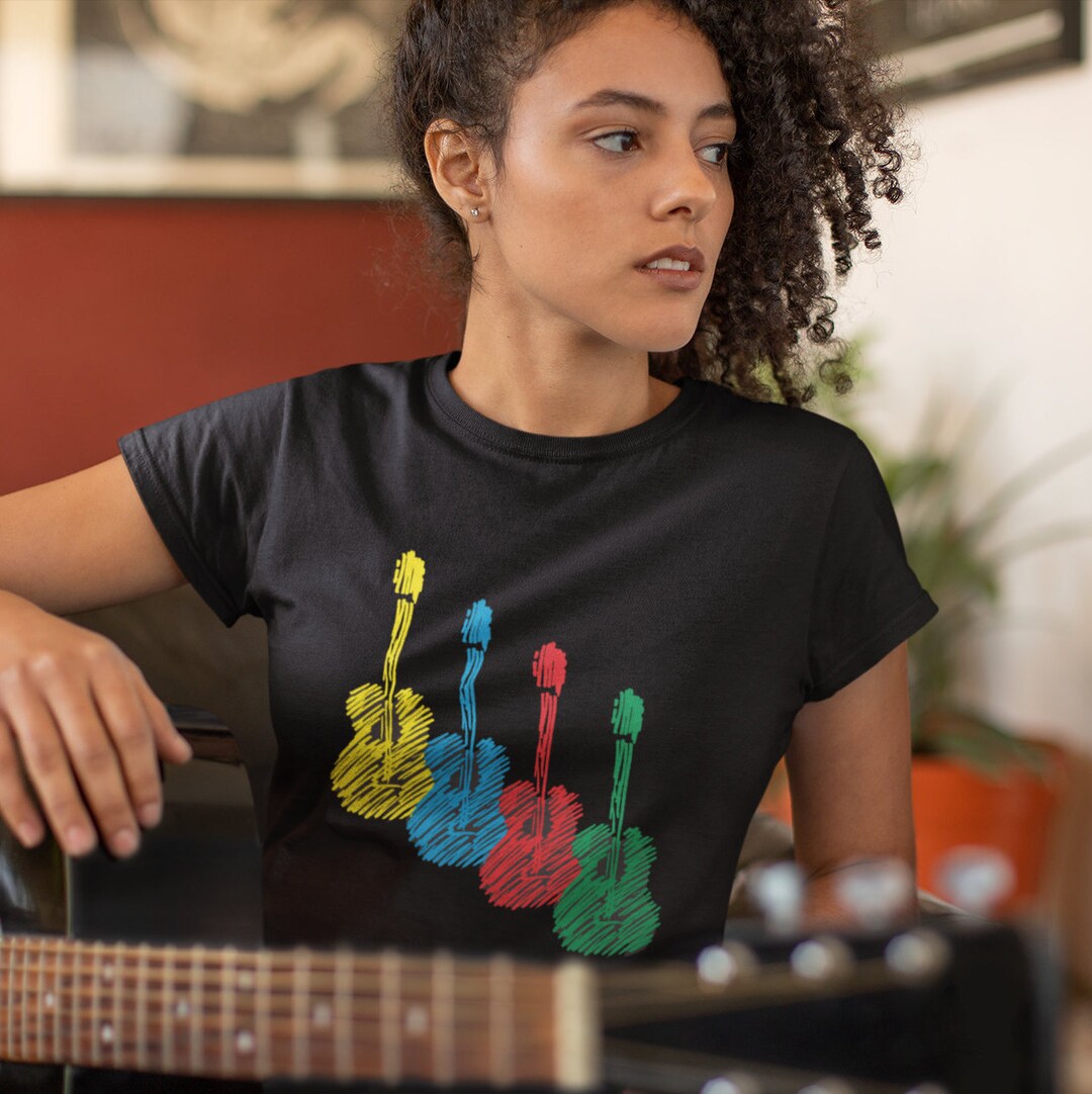 Guitar Tshirt Music Tshirt Music Shirt Acoustic Guitar Etsy