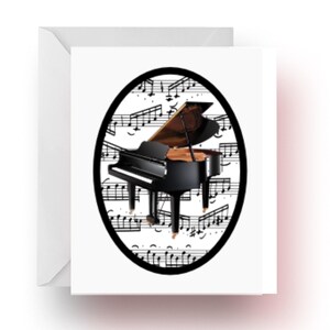 Grand Piano Note Cards, Stationery, Piano Gift, Note Cards, Music Note Cards, Music Teacher Gift, Music, Piano