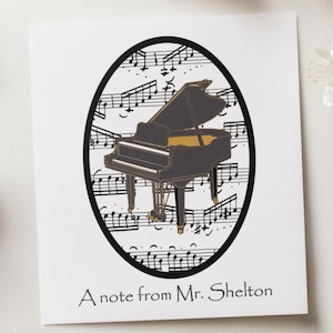 Grand Piano Note Cards, Personalized Note Cards, Piano Gift, Note Cards, Music Note Cards, Music Teacher Gift, Music, Piano