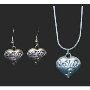 Band Earrings and Necklace Set, Band Jewelry, Music Earrings, Band Earrings, Band Necklace, Band Keyring