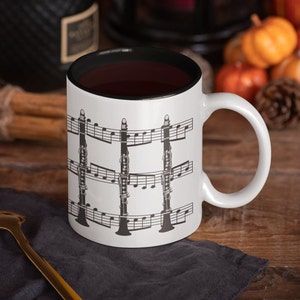 Clarinet Mug, Ceramic Clarinet Mug, Music Mug