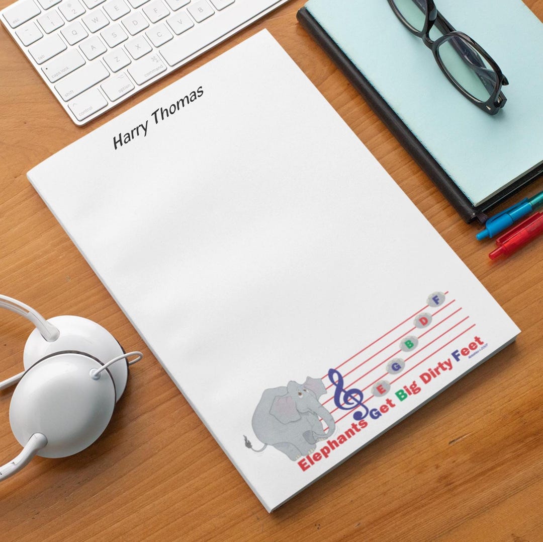 Efgabcdrf Note EBGDF Music Personalized Notepad - Etsy