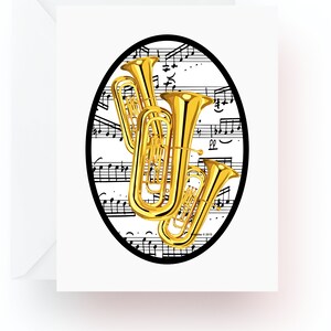 Tuba Note Cards, Stationery, Note Cards, Music Note Cards, Music Teacher Gift, Music, Tubas