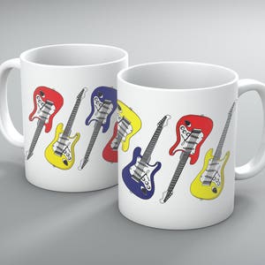 Guitar Mug, Electric Guitar Mug, Music Mug, Music, Guitars, Guitar Gift, Mugs, Guitar Teacher Mug