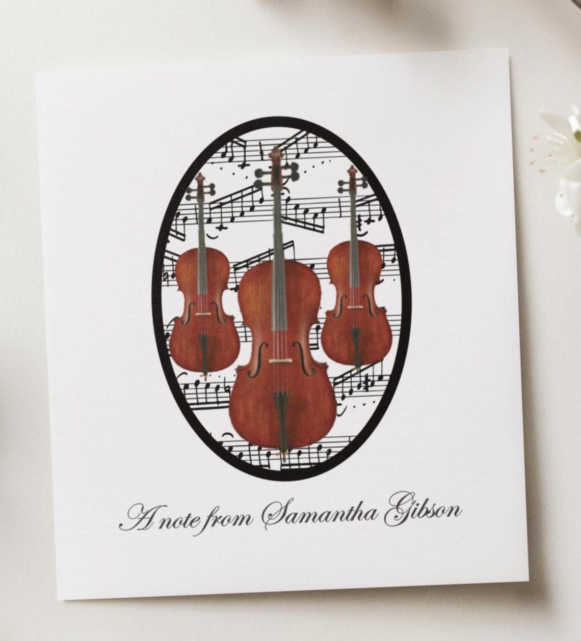 Cello Music Note Cards: Personalized Stationery Set of 10 - Etsy