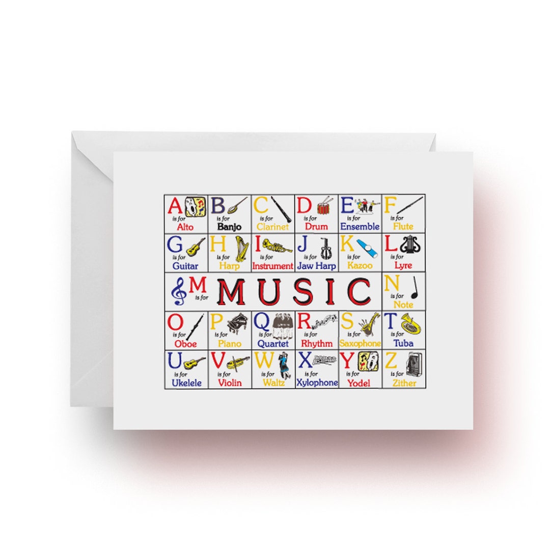 ABC Music Note Cards, Music Teacher Gift, Set of 10 - Etsy