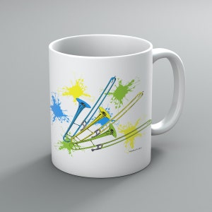 Trombone Mug, Ceramic Mug, Music Mug, Music Teacher Gift, Trombones
