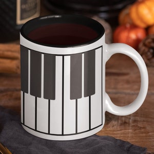 Keyboard Mug, Piano Keys Mug, Ceramic Mug, Music Mug