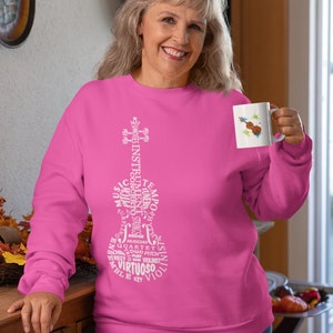 Violin in Words Sweatshirt, Violin in Words, Violin Sweatshirt, Music Sweatshirt, Violin, Music
