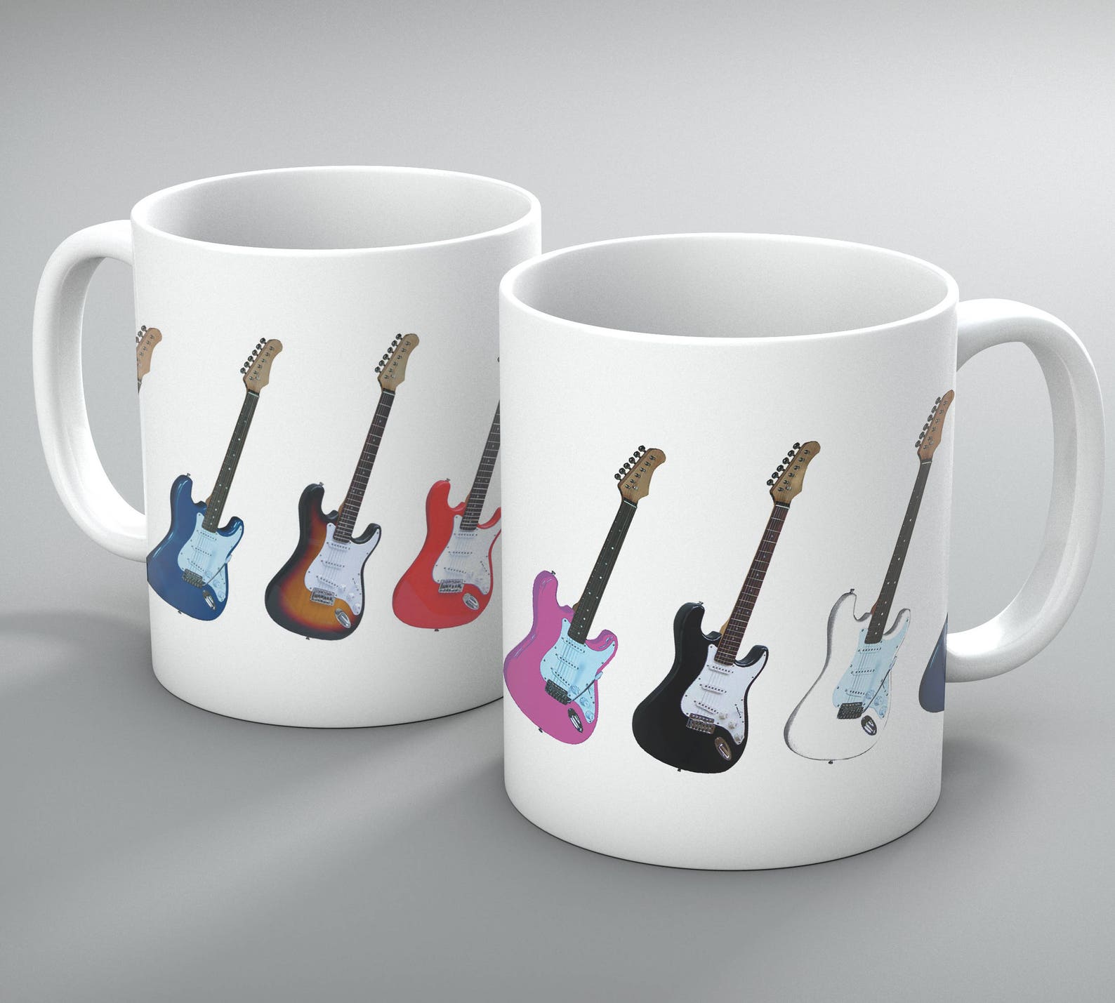 Taza Y Posavasos De Guitarra Eléctrica - Porcelana, En Caja De Regalo, Ideal Para Amantes Del Rock Y La Música