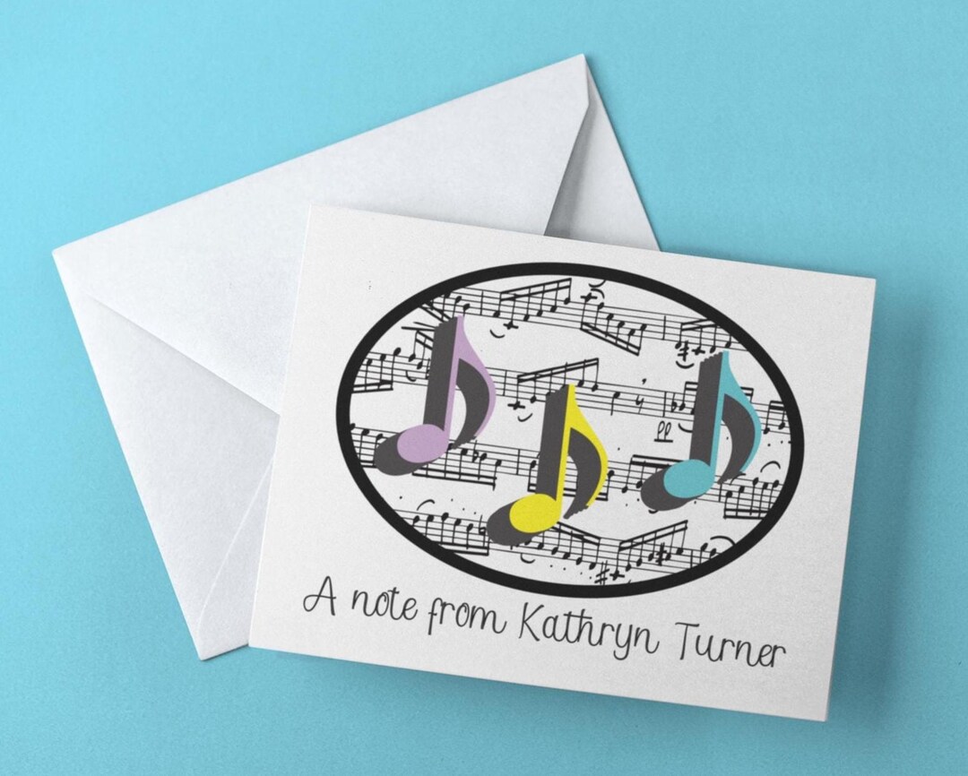 Personalized Music Note Cards: 8th Note Stationery Set - Etsy