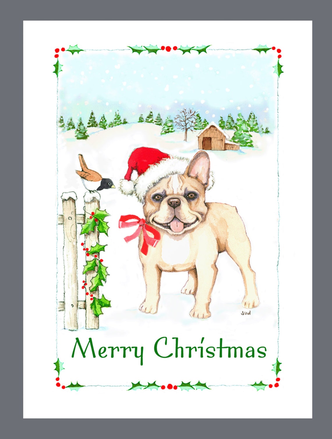 French Bulldog Christmas Cards 
