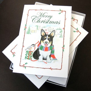 Pembroke Welsh Corgi Christmas Cards, Box of 16 Cards with 16 White Envelopes image 2