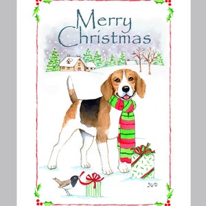 Beagle Christmas Cards Box of 16 Cards and Envelopes image 1