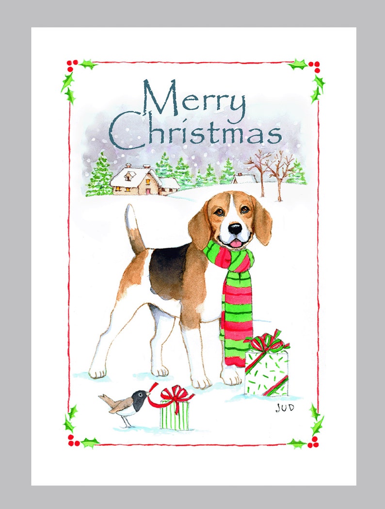 Beagle Christmas Cards Box of 16 Cards and Envelopes image 1