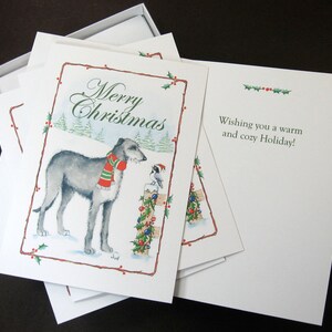 Scottish Deerhound Christmas Cards, Box of 16 Cards and 16 Envelopes image 2