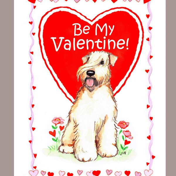 Soft Coated Wheaten Terrier Valentine Card