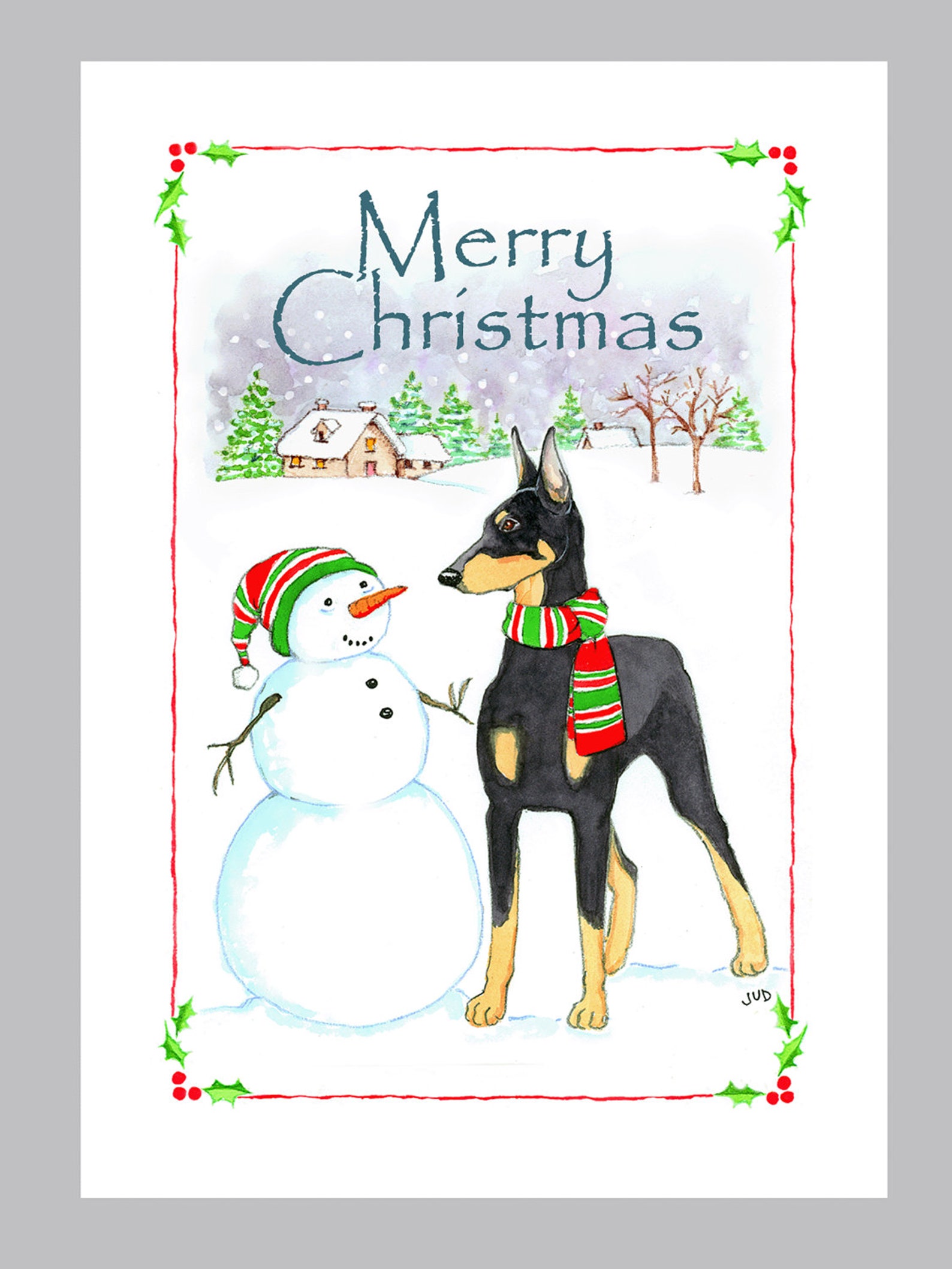 Doberman Christmas Cards 