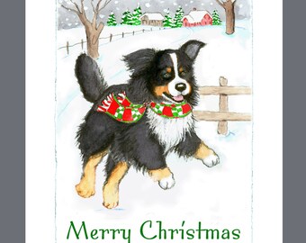 Bernese Mountain Dog Christmas Cards Box of 16 Cards and Envelopes