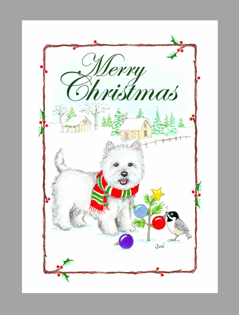 West Highland White Terrier Christmas Cards Box of 16 Cards Etsy