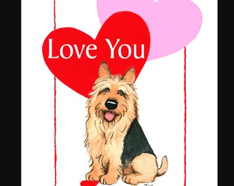 Australian Terrier Valentine Card