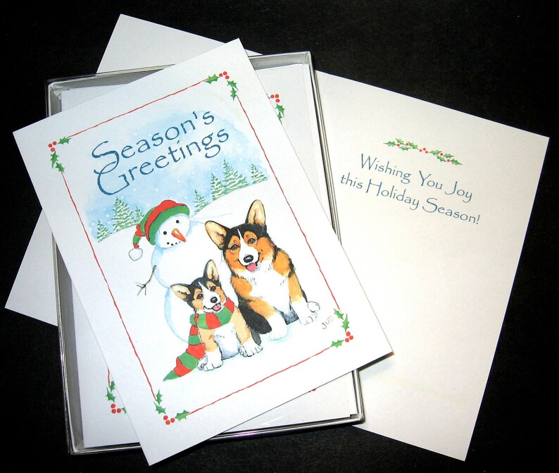Pembroke Welsh Christmas Cards Box of 16 Cards and Etsy