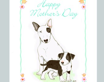 Bull Terrier Happy Mother's Day Card