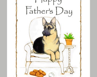German Shepherd Dog Father's Day card