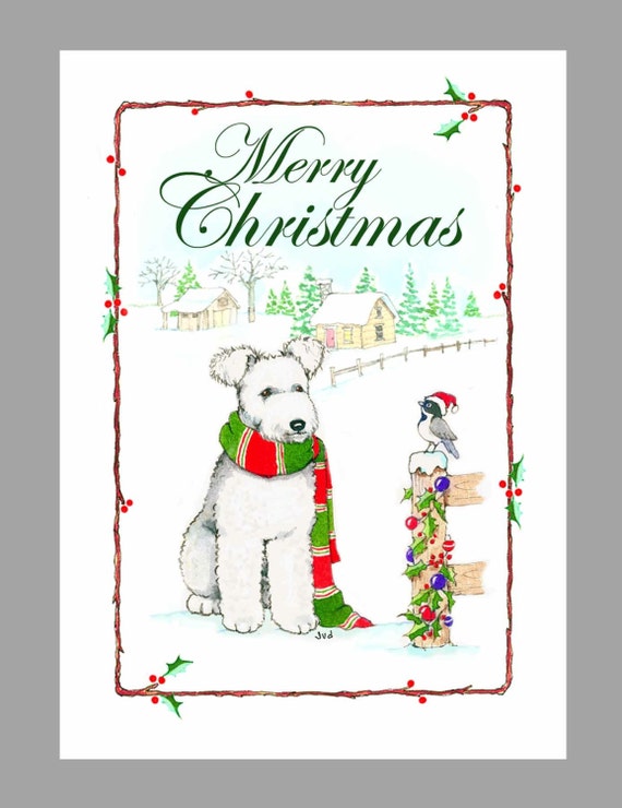 Boxed 16 Cards /& 16 Envelopes Staffordshire Bull Terrier Dog Christmas Cards