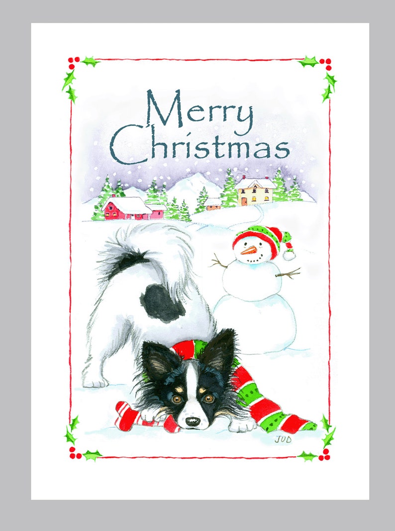 Papillon Christmas Card image 1