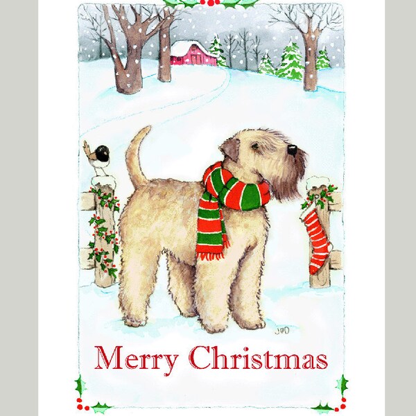 Soft Coated Wheaten Terrier Christmas Cards Box of 16 Cards & Envelopes