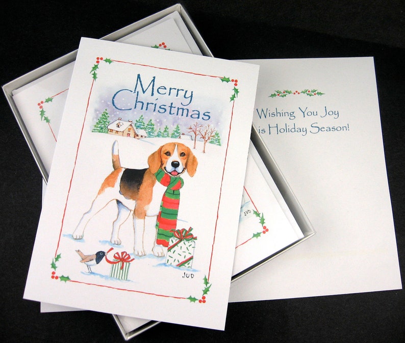 Beagle Christmas Cards Box of 16 Cards and Envelopes image 2