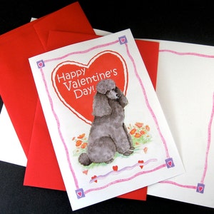 Black poodle Valentine Card image 2
