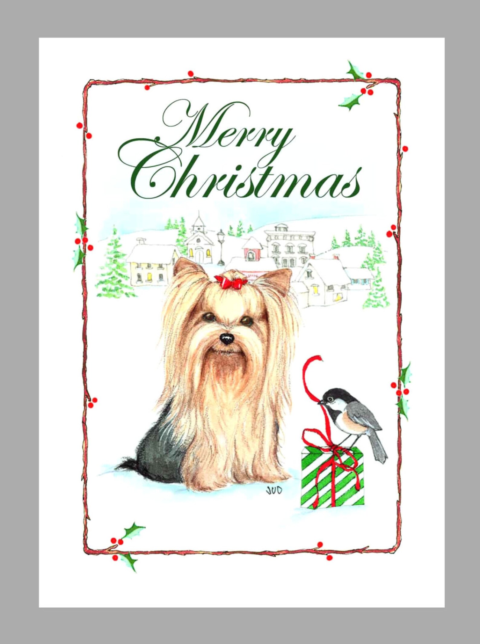 Yorkshire Terrier Christmas Cards Box of 16 Cards and 16 Etsy