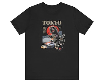 Tokyo Godzilla Sushi Tee - Retro Japanese Monster Graphic T-Shirt