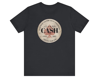 Vintage Rock Tribute Tee - Johnny Cash Retro Badge Design