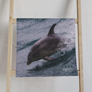 Toalla de manos con diseño de delfín: decoración de baño, toalla con temática marina, regalo para amantes del océano, accesorios para la casa de playa