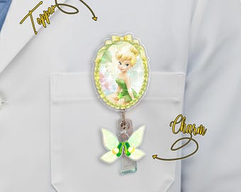 Disney Tinkerbell Badge Reel, Fairy Nurse Badge Holder, Cute ID Badge Reel Gift NHNY06