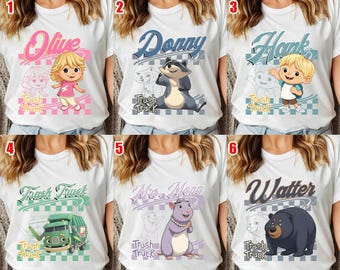 Trash Truck Checkered Shirt, Trash Truck Birthday Shirt Trash Truck Birthday Boy Girl Shirt, Family Birthday Party Trash Truck shirts C2EZ05