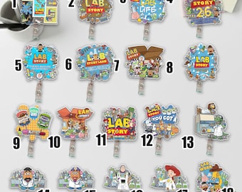 Lab Story Lab Week 2026 Badge Reel, Medical Laboratory Professional Gift, Retractable ID Holder for Lab Techs, Fun Lab Accessory C2DG01