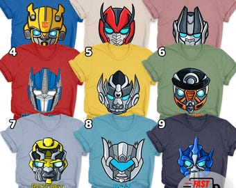 Transformers Characters Group Matching Shirt, Birthday Gift, Blades Chase Heatwave Boulder, Optimus Prime Whirl Bumble Bee C2FE06