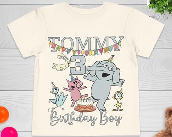Camiseta a juego de elefante y cerdito, camiseta de cumpleaños para niño, camiseta del personaje Mo Willems, camiseta de cumpleaños para niños Gerald y Piggie NHNK13