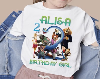 Camiseta personalizada de Zootopia, camiseta de cumpleaños de Zootopia personalizada, camiseta con número de Zootopia, camiseta de cumpleaños de Disney Zootopia, camiseta de Judy Hopps NGUH17
