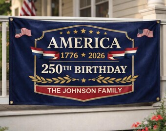 USA 250th Anniversary Banner: Semiquincentennial 1776-2026 Outdoor Fence Decor B-13042602
