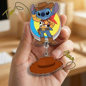 Stitch Woody Toy Story Costume Retractable Badge Reel - Nurse Teacher ID Badge C2DG05 image 2