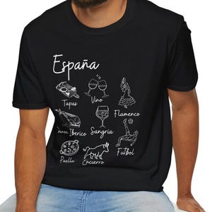 Spain Travel T-Shirt | Tapas, Flamenco, Paella, Sangria