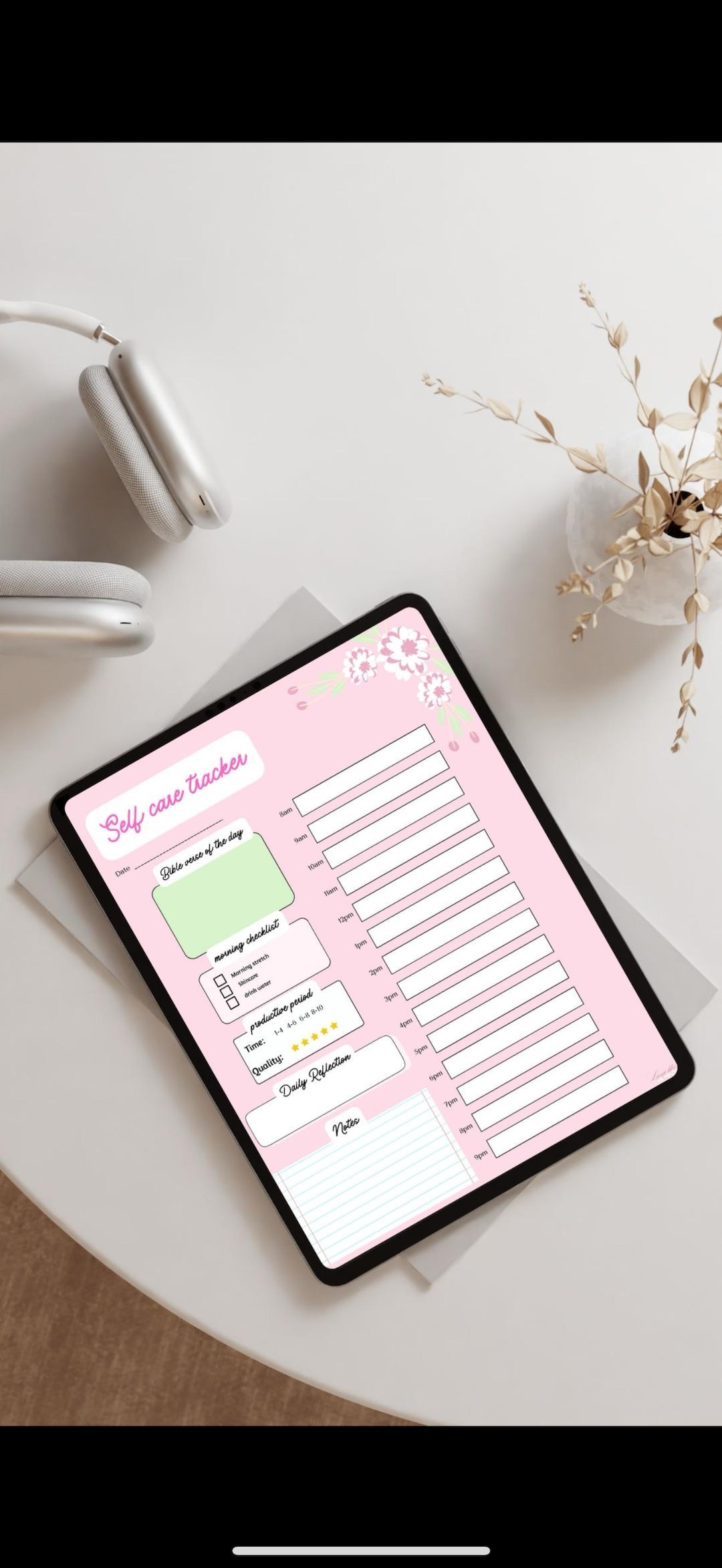 Self Care Tracker Printable | Daily Planner PDF | Pink Aesthetic ...