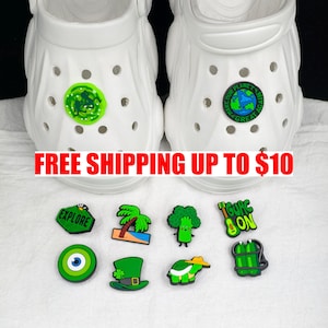 Green Vibes Shoe Charms - Fun Summer Accessories for Crocs & Sandals - Individual Pick - Gift for Eco Lovers - Vibrant Cartoon Style