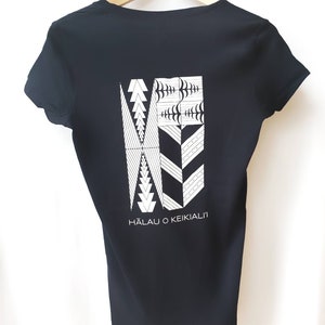 Hālau o Keikiali&#39;i women&#39;s v-neck black t-shirt